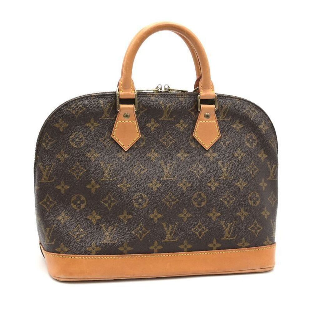 Louis Vuitton Alma Monogram Boston Bag Canvas Leather Brown